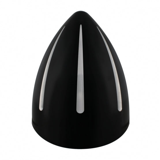 Black "Billet" Style Groove Headlight With Visor Crystal H4 Bulb
