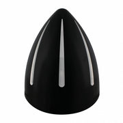 Black "Billet" Style Groove Headlight With Visor Crystal H4 Bulb