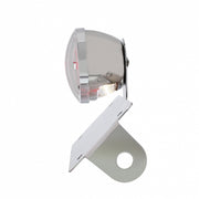Motorcycle LED "Bobber" Style Horizontal Tail Light With Chrome Grille Bezel-Red Lens