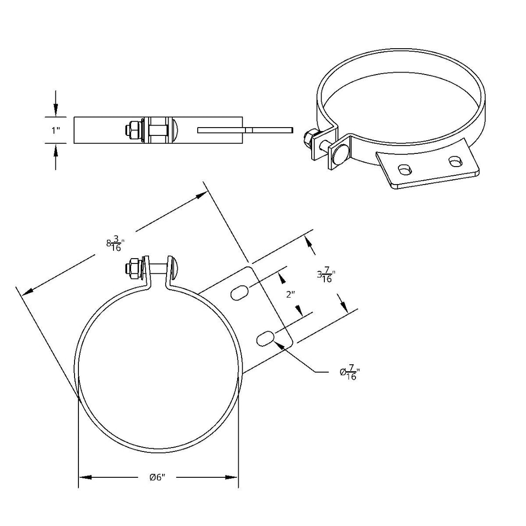 6" Chrome Exhaust Clamp For Peterbilt
