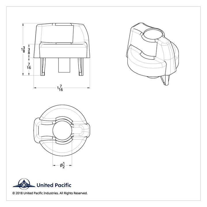 Chrome Plastic A/C Control Knob For Peterbilt - Indented