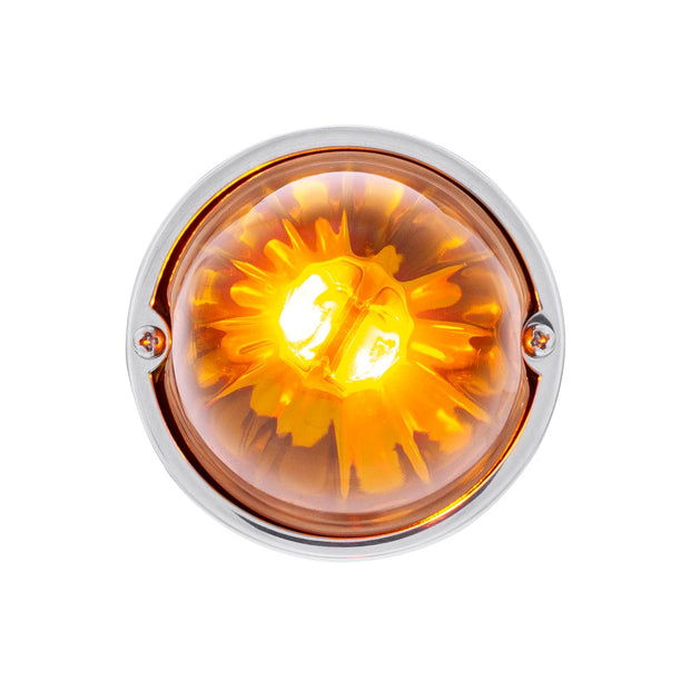 Star-Burst Glass Watermelon Light Flush Mount Kit-Amber LED/Amber Lens