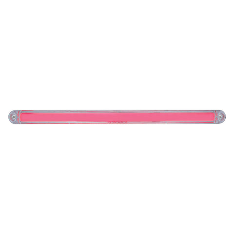 24 LED Dual Function 12" GloLight Bar With Bezel - Red LED/Clear Lens
