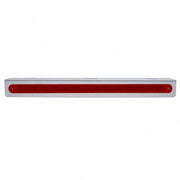 Stainless Light Bracket With 14 LED 12" Sequential Light Bar (Left to Right) - Red LED/Red Lens