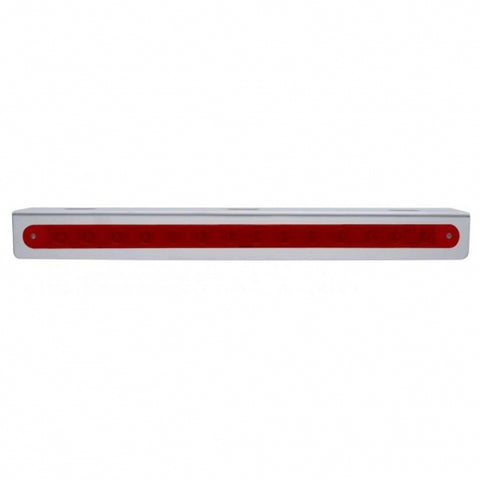Stainless Light Bracket With 14 LED 12" Sequential Light Bar (Left to Right) - Red LED/Red Lens
