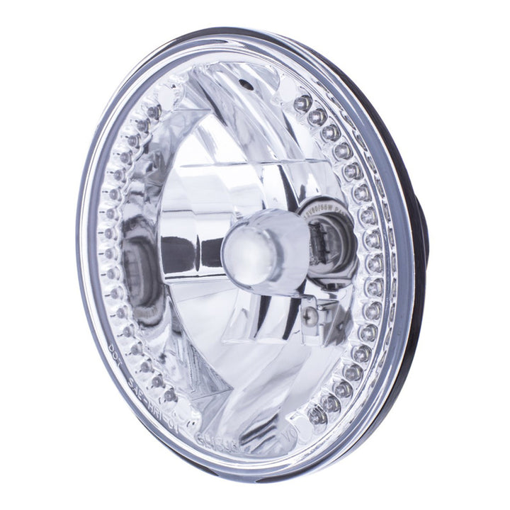 7" Crystal Headlight With 34 White LED Position Light