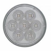 2-1/2" Bolt Pattern Chrome Spring Loaded Bar W/6X 4" 7 LED Lights -Red LED/Clear Lens (Pair)