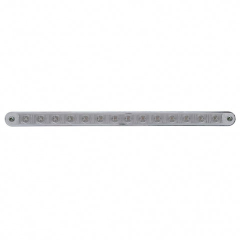 14 LED 12" Turn Signal Light Bar With Bezel - Amber LED/Clear Lens