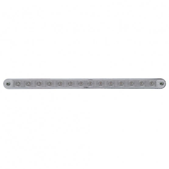 14 LED 12" Turn Signal Light Bar With Bezel - Amber LED/Clear Lens