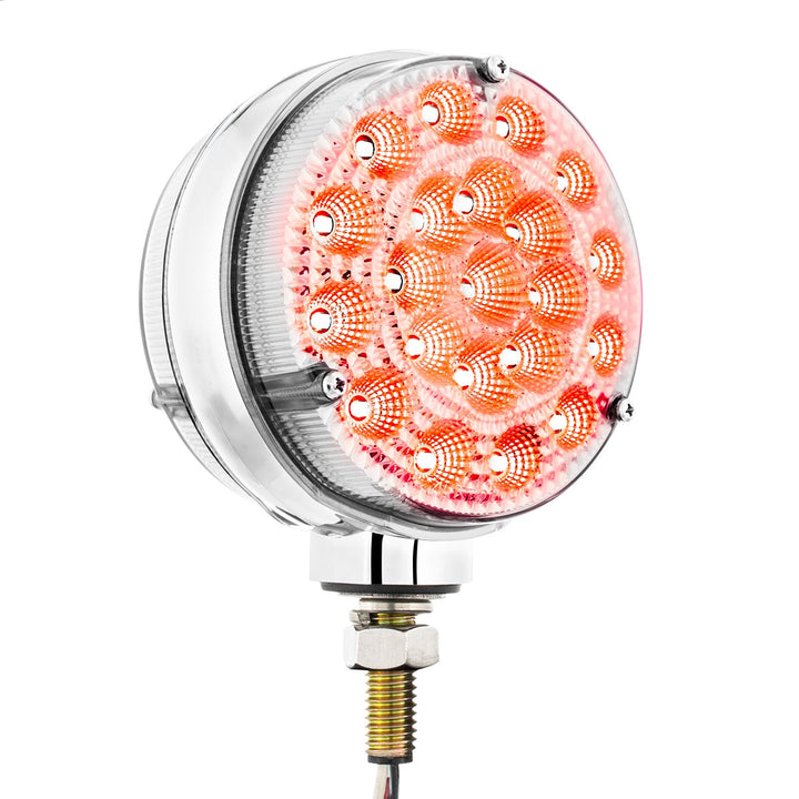 42 LED Reflector Double Face Competition Series Turn Signal Light-Amber &amp; Red LED/Clear Lens