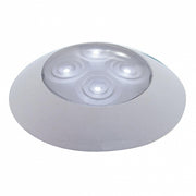 4 LED 1-3/4" Dome Light 3" Round Bezel-White LED/Clear Lens
