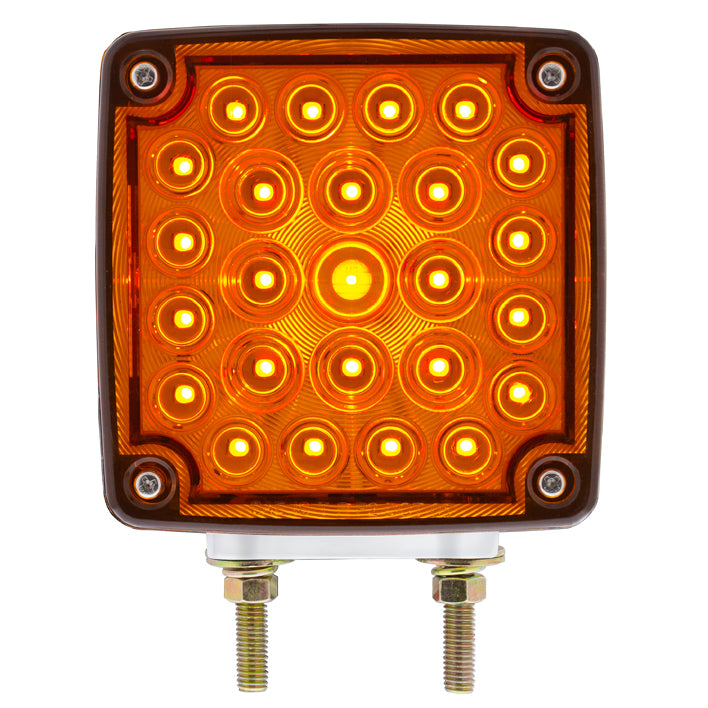 52 LED Double Stud Double Face Turn Signal Light (Passenger) - Amber &amp; Red LED/Amber &amp; Red Lens