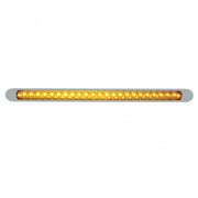 23 LED 17-1/4" Reflector Turn Signal Light Bar With Bezel - Amber LED/Amber Lens