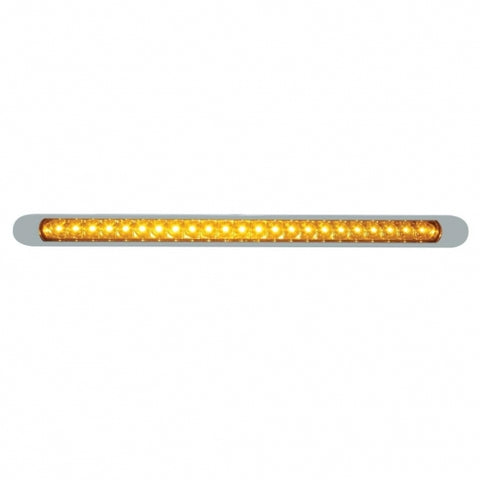 23 LED 17-1/4" Reflector Turn Signal Light Bar With Bezel - Amber LED/Amber Lens
