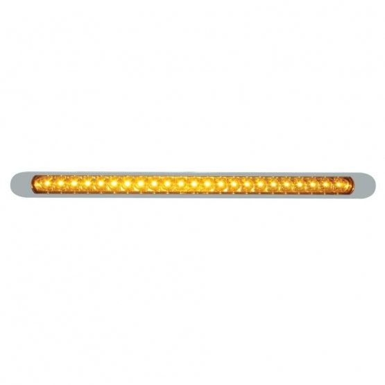 23 LED 17-1/4" Reflector Turn Signal Light Bar With Bezel - Amber LED/Amber Lens
