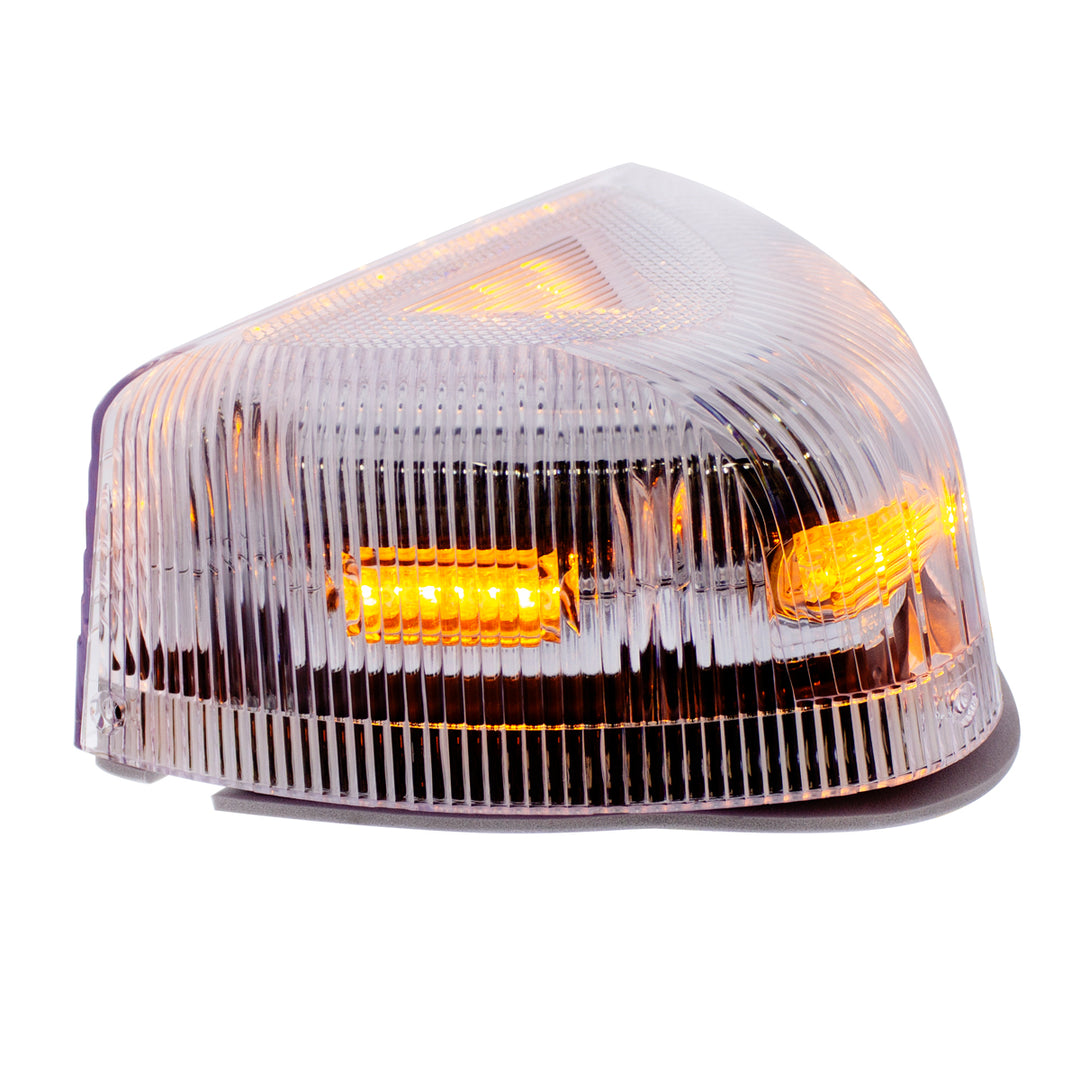 37 LED Turn Signal Light With Chrome Base For 1987-2007 Peterbilt 379/378/357- Amber LED/Clear Lens
