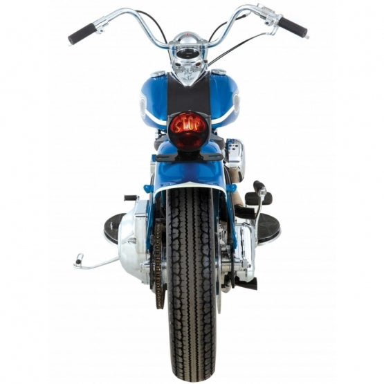 DUO Lamp Motorcycle Rear Fender Tail Light With Red Glass Lens & "STOP" Lettering