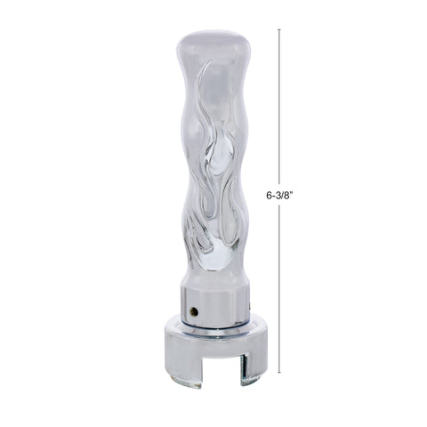 Thread On Flame Gearshift Knob With Adapter For Eaton Fuller 13/15/18 Speed - Chrome