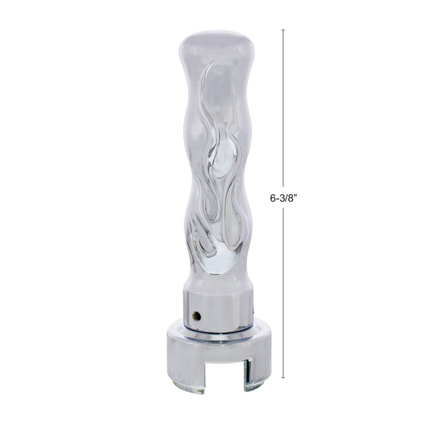 Thread On Flame Gearshift Knob With Adapter For Eaton Fuller 13/15/18 Speed - Chrome