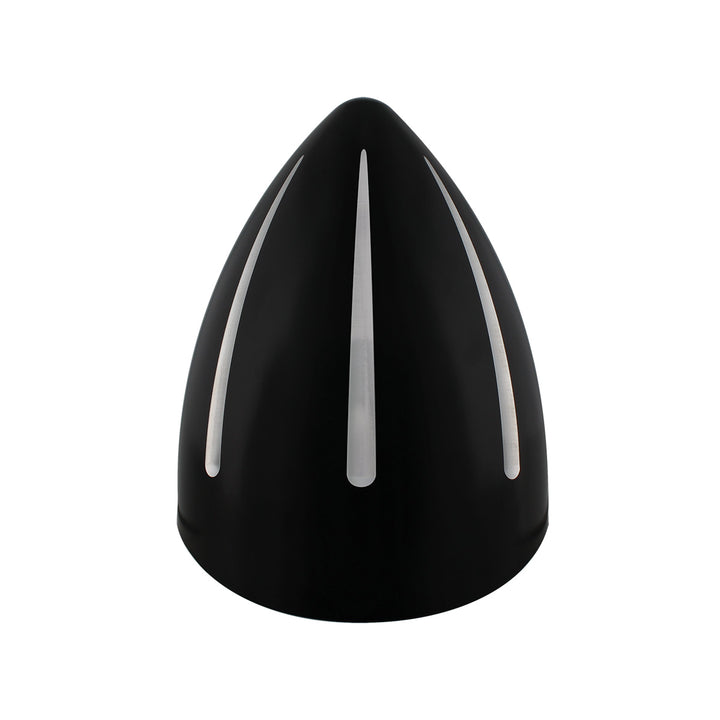 Black "Billet" Style Groove Headlight With Visor 9007 Bulb With White LED Halo Rim
