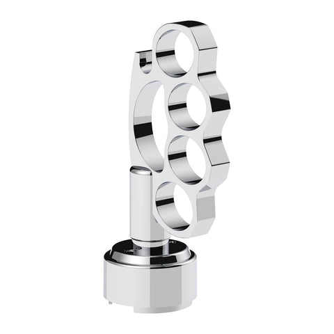 Thread-On Knuckle Gearshift Knob With Chrome 13/15/18 Speed Adapter - Chrome