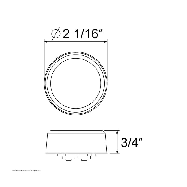 6 LED 2" Round GloLight (Clearance/Marker) - Red LED/Red Lens