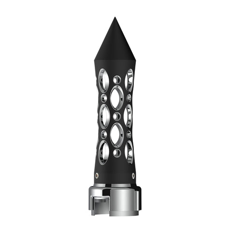 Thread-On Daytona Style Spike Gearshift Knob With 13/15/18 Speed Adapter - Black/Vertical