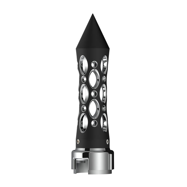 Thread-On Daytona Style Spike Gearshift Knob With 13/15/18 Speed Adapter - Black/Vertical