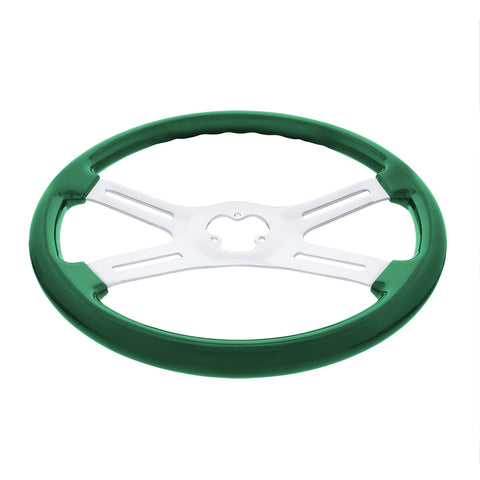 18" Vibrant Color 4 Spoke Steering Wheel - Emerald Green