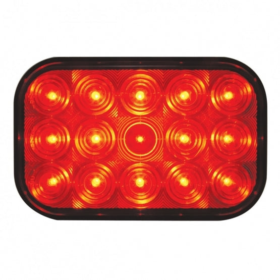 15 LED Rectangular Light (Stop, Turn &amp; Tail) - Red LED/Red Lens