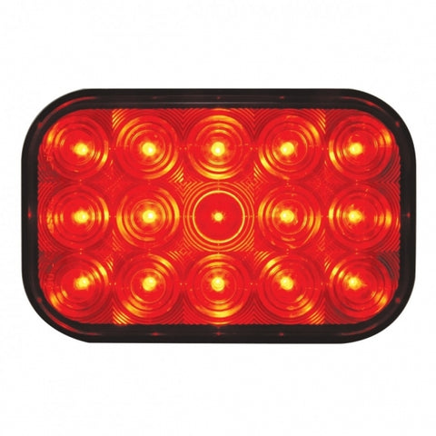 15 LED Rectangular Light (Stop, Turn & Tail) - Red LED/Red Lens