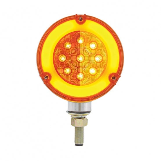 54 LED Single Stud Double Face GloLight (Turn Signal) - Amber &amp; Red LED/Amber &amp; Red Lens