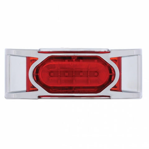 16 LED Reflector Light (Clearance/Marker) With Chrome Bezel - Red LED/Red Lens