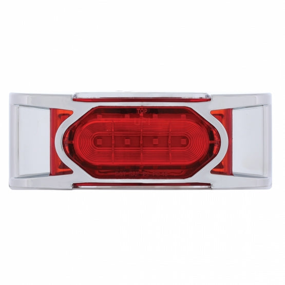 16 LED Reflector Light (Clearance/Marker) With Chrome Bezel - Red LED/Red Lens