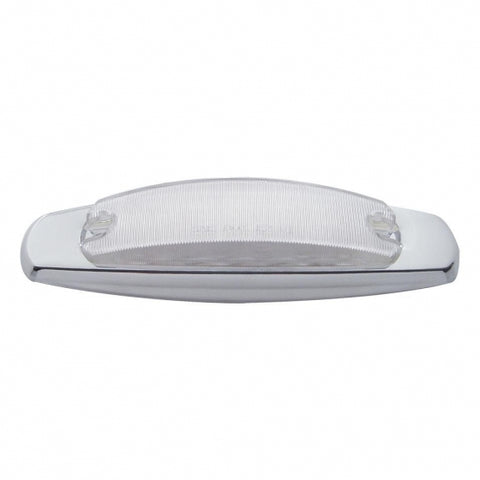 12 LED Rectangular Light (Clearance/Marker) With Chrome Bezel - Red LED/Clear Lens