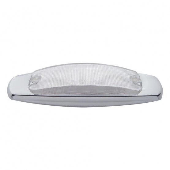 12 LED Rectangular Light (Clearance/Marker) With Chrome Bezel - Red LED/Clear Lens