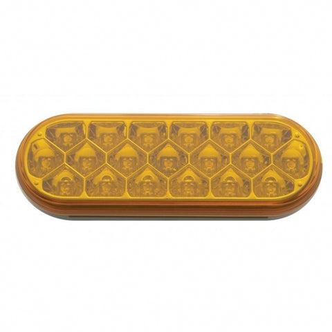 19 LED 6" Oval Reflector Turn Signal Light - Amber LED/Amber Lens