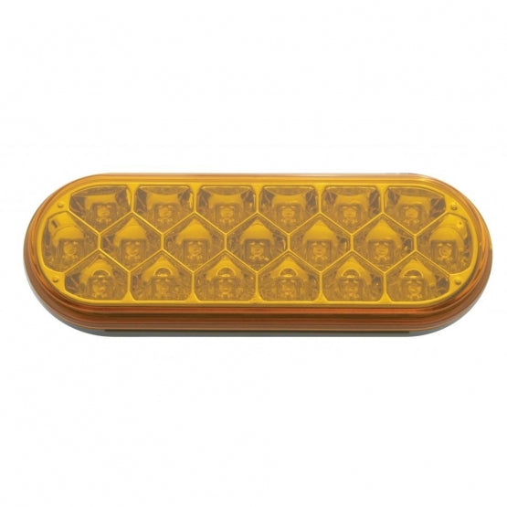 19 LED 6" Oval Reflector Turn Signal Light - Amber LED/Amber Lens