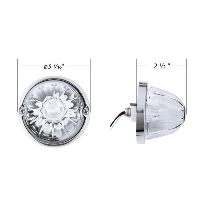 Glass Watermelon Light Kit With 2 LED Light-White LED/Clear Lens