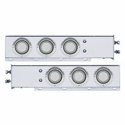 2-1/2" Bolt Pattern SS Spring Loaded Rear Bar W/6X 4" Red LED Mirage Lights & Visor -Clear Lens (Pair)