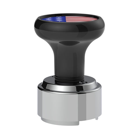 Thread-On Gearshift Knob With 9/10 Speed Adapter & USA Flag Sticker - Black