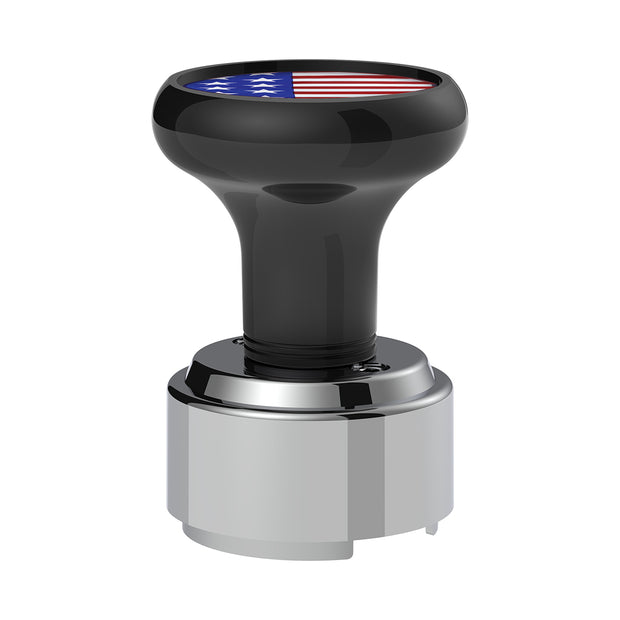 Thread-On Gearshift Knob With 9/10 Speed Adapter & USA Flag Sticker - Black