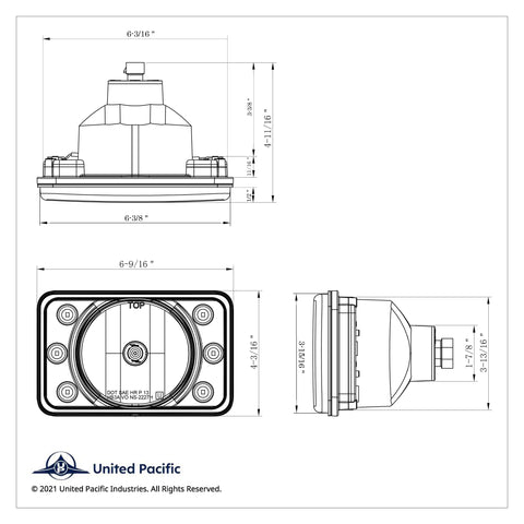 ULTRALIT - 4" X 6" Crystal Projection Headlight - High Beam