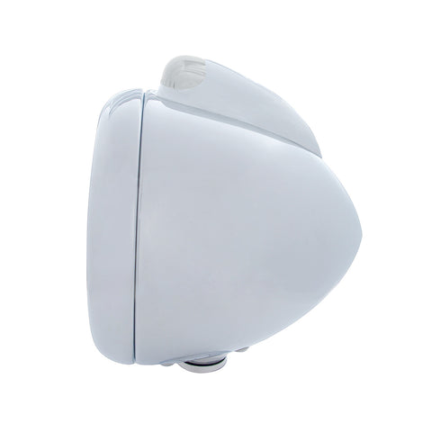 Stainless Steel Guide 682-C Headlight H4 With Amber LED & Dual Mode LED Signal-Clear Lens