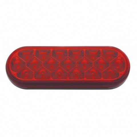 19 LED 6" Oval Reflector Light (Stop, Turn & Tail) - Red LED/Red Lens