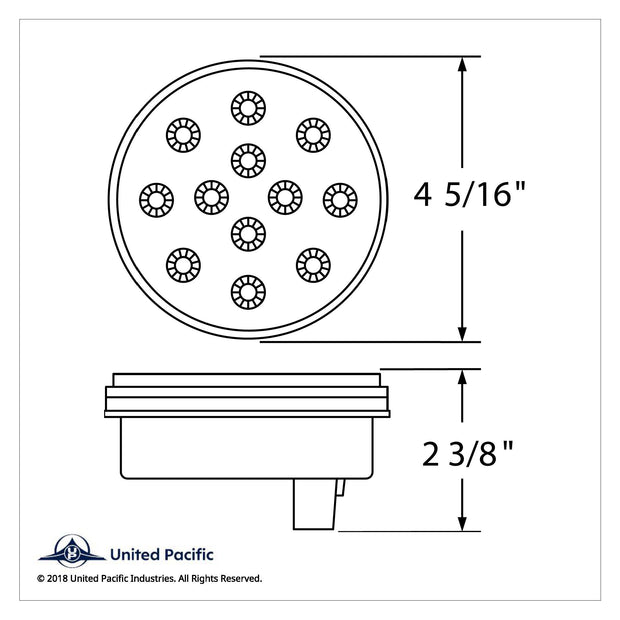 12 LED 4" Round Reflector Light Kit (Stop, Turn & Tail) - Red LED/Red Lens