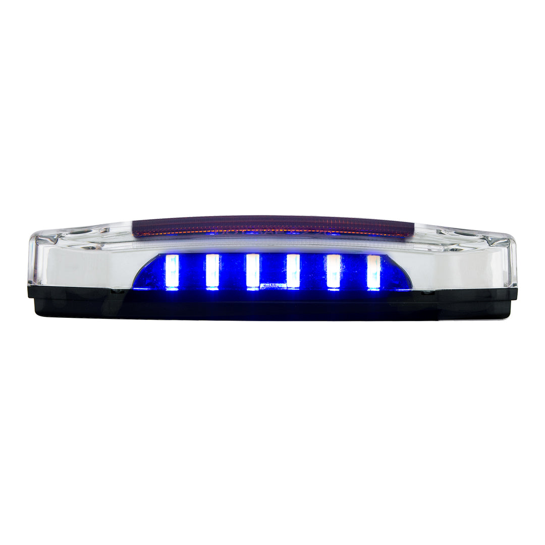 6 Amber LED Light (Clearance/Marker) With 6 Blue LED Side Ditch Light