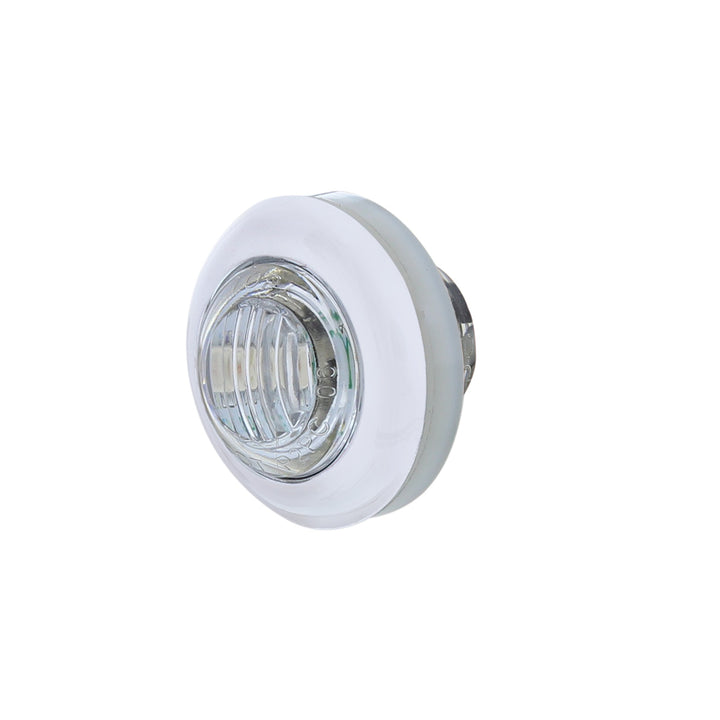3 LED Dual Function 3/4" Mini Auxiliary/Utility Light With Bezel &amp; Washer - Amber LED/Clear Lens