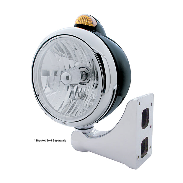 Black Guide 682-C Headlight Crystal H4 & Dual Mode LED Signal - Amber Lens