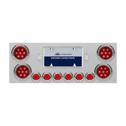 SS Rear Center Panel With 4X Red LED 4" Light & 6X Red LED 2" Light & Bezel -Red Lens -Comp. Series